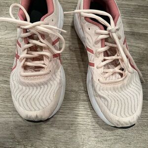 Asics Women's Pink and White Athletic Shoes